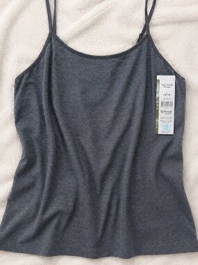 2 PACK NWT Time and Tru Adjustable Strap Cami XL 16-18 Charcoal Grey Heather